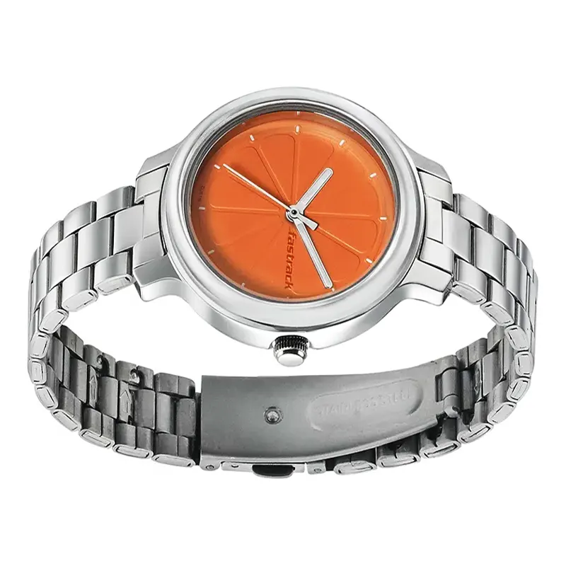 Fastrack Tropical Fruits Orange Dial Ladies Watch- 6202SM01